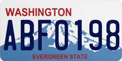 WA license plate ABF0198