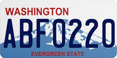 WA license plate ABF0220