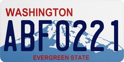 WA license plate ABF0221
