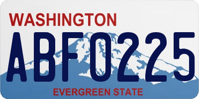 WA license plate ABF0225