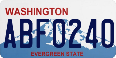 WA license plate ABF0240