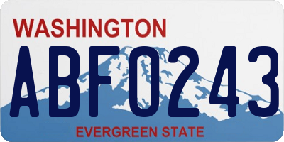 WA license plate ABF0243