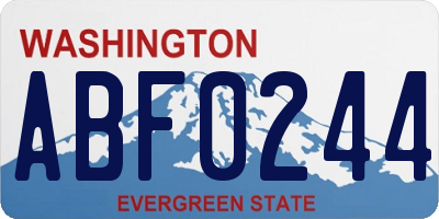 WA license plate ABF0244