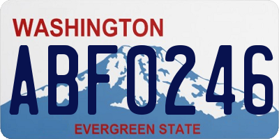 WA license plate ABF0246