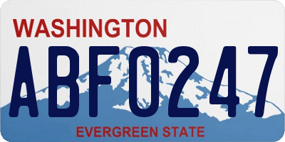 WA license plate ABF0247
