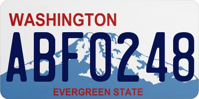 WA license plate ABF0248