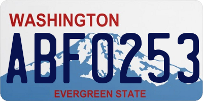 WA license plate ABF0253