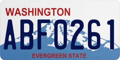 WA license plate ABF0261