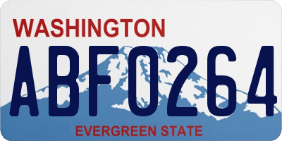 WA license plate ABF0264