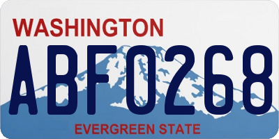 WA license plate ABF0268