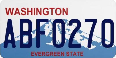 WA license plate ABF0270