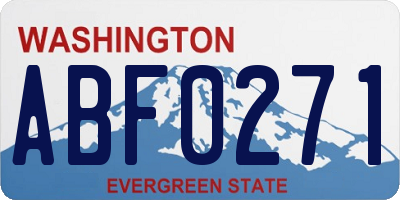 WA license plate ABF0271