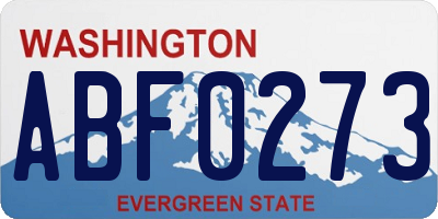 WA license plate ABF0273