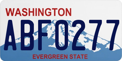 WA license plate ABF0277
