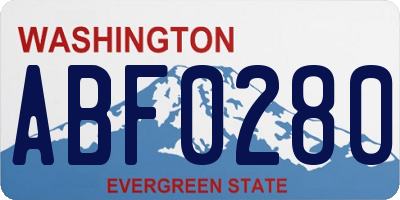 WA license plate ABF0280