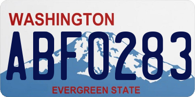 WA license plate ABF0283