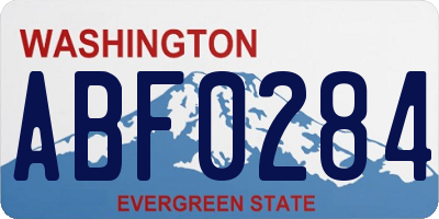 WA license plate ABF0284