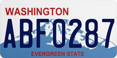 WA license plate ABF0287