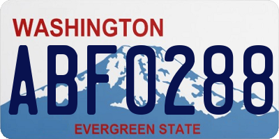 WA license plate ABF0288
