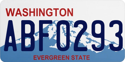 WA license plate ABF0293