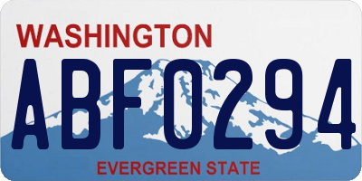WA license plate ABF0294