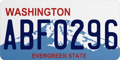WA license plate ABF0296