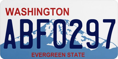 WA license plate ABF0297