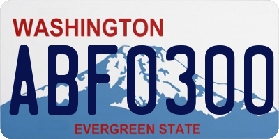 WA license plate ABF0300