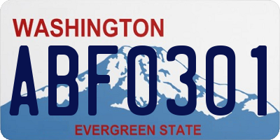 WA license plate ABF0301