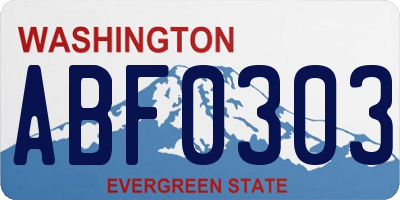 WA license plate ABF0303