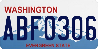 WA license plate ABF0306