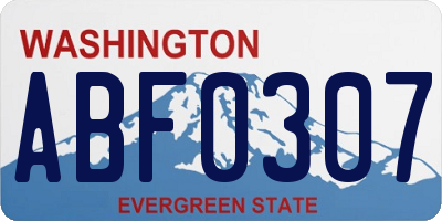 WA license plate ABF0307