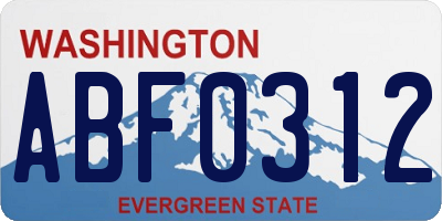 WA license plate ABF0312