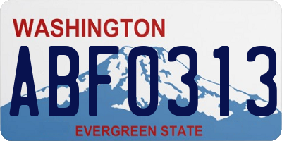 WA license plate ABF0313