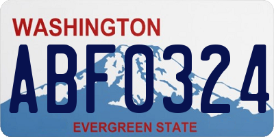 WA license plate ABF0324