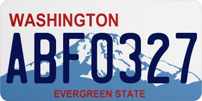 WA license plate ABF0327