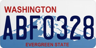 WA license plate ABF0328
