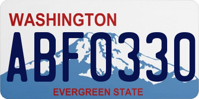 WA license plate ABF0330