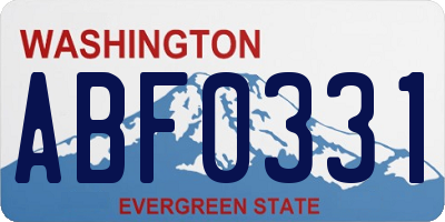 WA license plate ABF0331