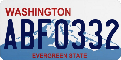 WA license plate ABF0332