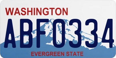 WA license plate ABF0334