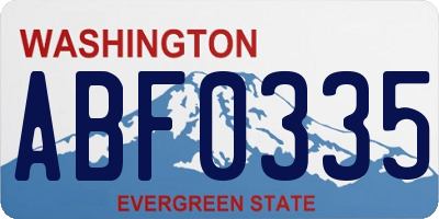 WA license plate ABF0335