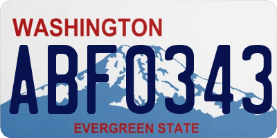 WA license plate ABF0343