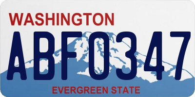 WA license plate ABF0347