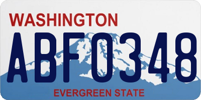 WA license plate ABF0348