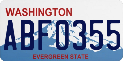 WA license plate ABF0355