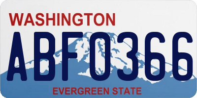 WA license plate ABF0366