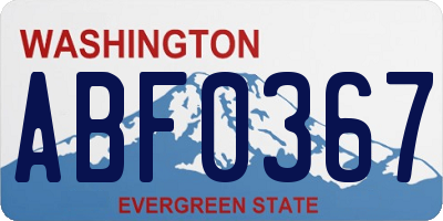 WA license plate ABF0367