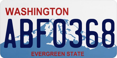 WA license plate ABF0368
