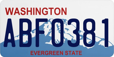 WA license plate ABF0381